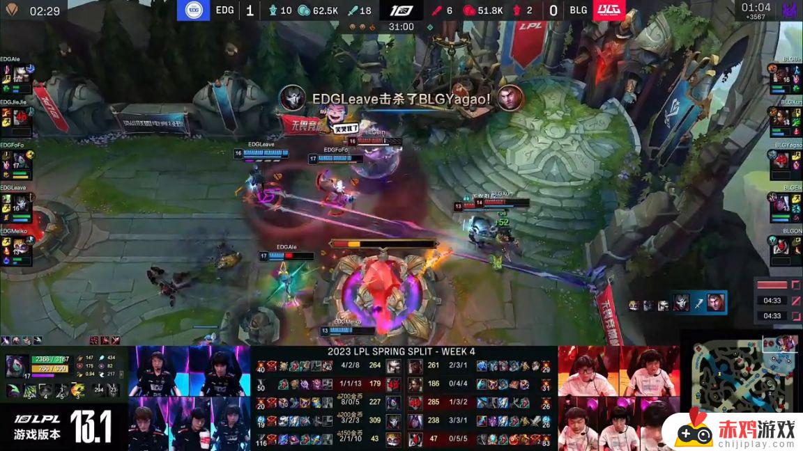 LPL春季赛：Fofo阿卡丽超神！EDG 2-0 BLG！