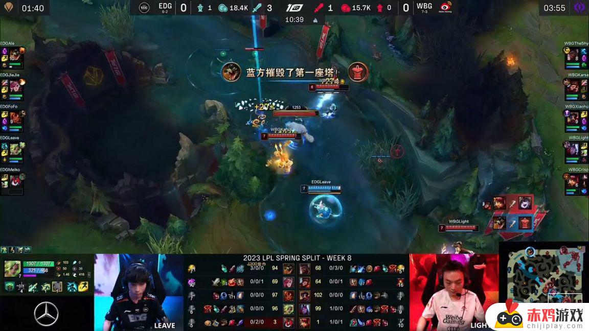 LPL春季赛：Ale大鳄鱼单杀Shy哥！EDG 1-0 WBG！