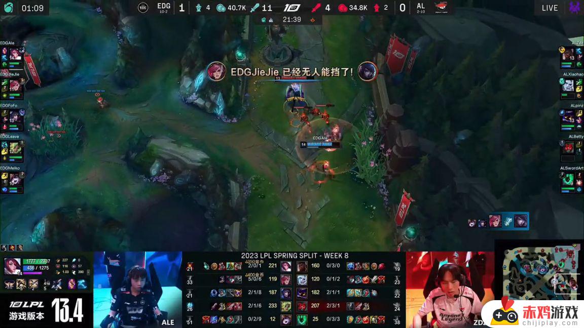 LPL春季赛：Jiejie蔚完美节奏！EDG 2-0 AL！