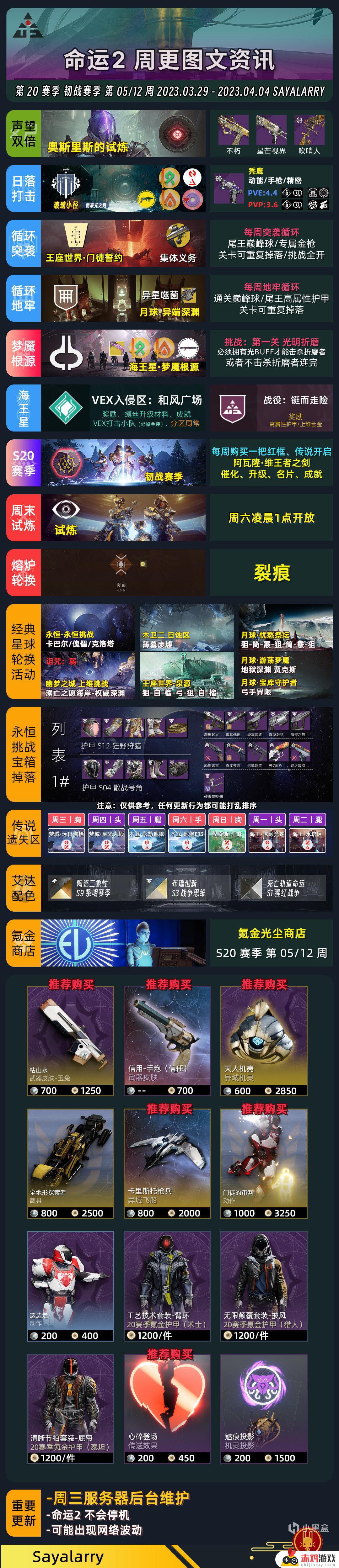 命运2：周报23/03/29 大师梦魇+挑战开启/传说战场开启