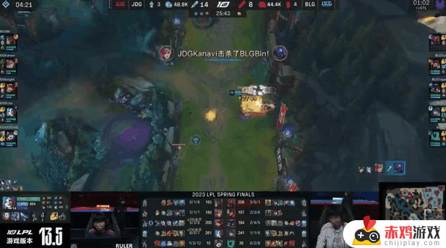 LPL总决赛：Ruler金克斯三杀！JDG 1-0 BLG！